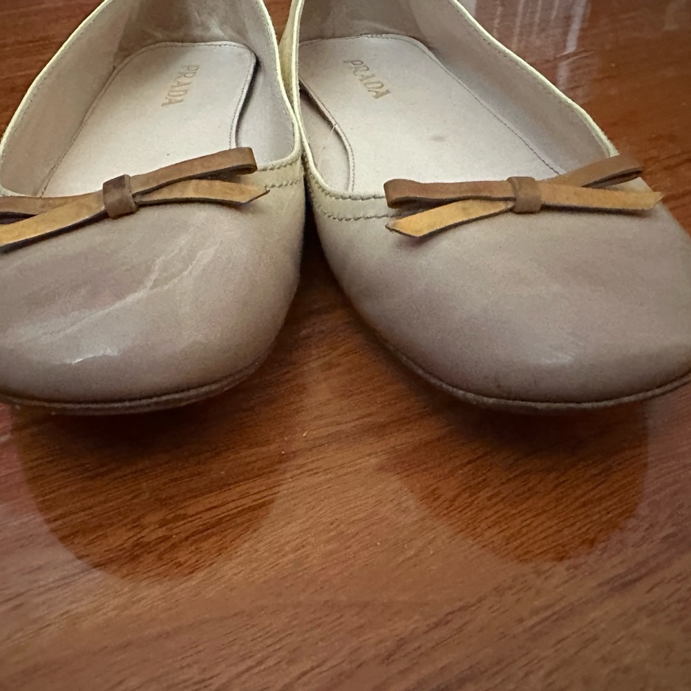 Prada Women's yellow and tan Ballet Flats Sz:Eu 36.5 - Picture 7 of 12